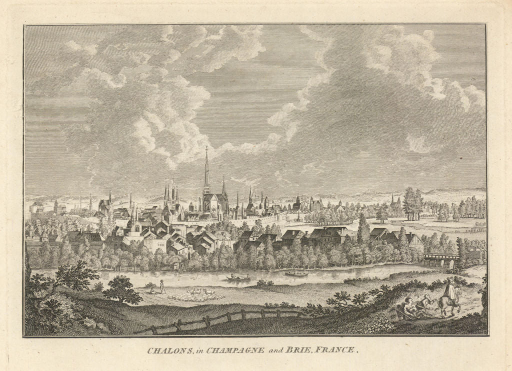 View of Chalons, in Champagne and Brie, France. Châlons-en-Champagne 1787